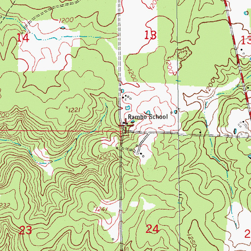 Topographic Map of Rambo School, MO