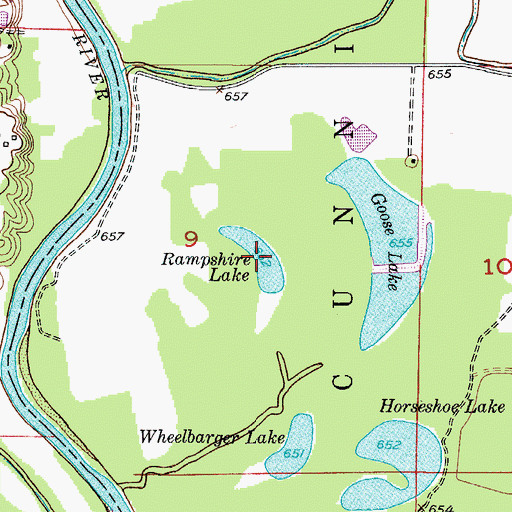Topographic Map of Rampshire Lake, MO
