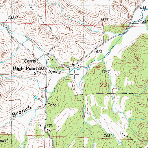 Topographic Map of Ramsey Branch, MO