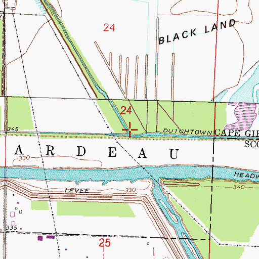 Topographic Map of Ramsey Branch, MO