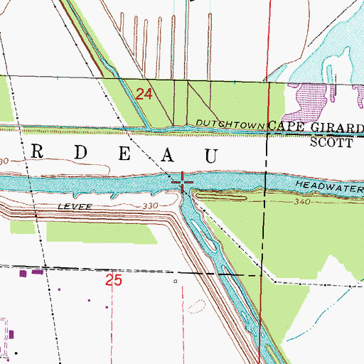 Topographic Map of Ramsey Creek, MO