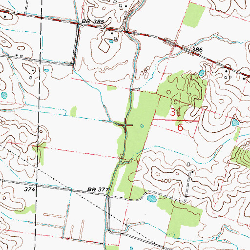 Topographic Map of Randol Creek, MO