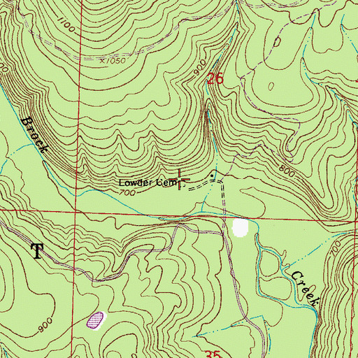 Topographic Map of Lowder Cemetery, AR