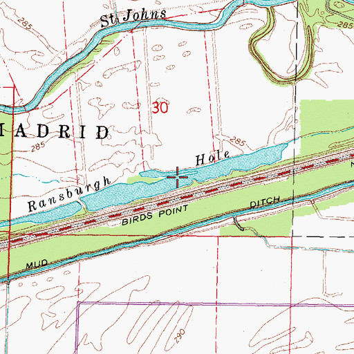 Topographic Map of Ransburgh Hole, MO