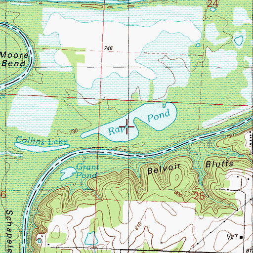 Topographic Map of Raps Pond, MO