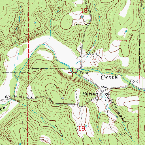 Topographic Map of Rattlesnake Branch, MO