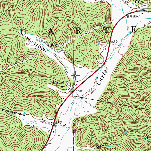 Topographic Map of Rawlings Hollow, MO