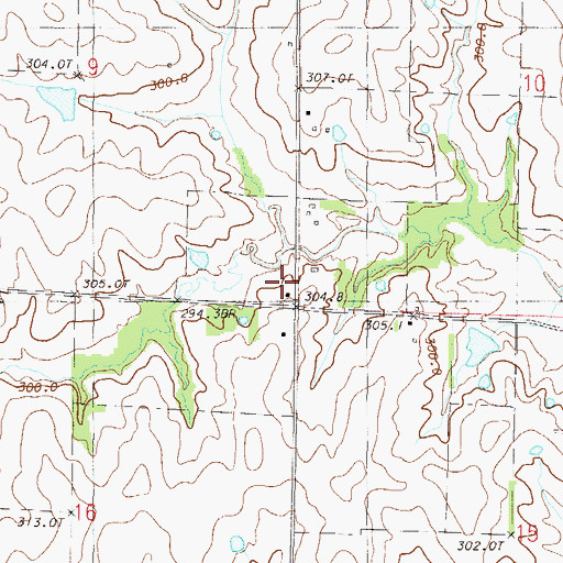 Topographic Map of Ray School, MO