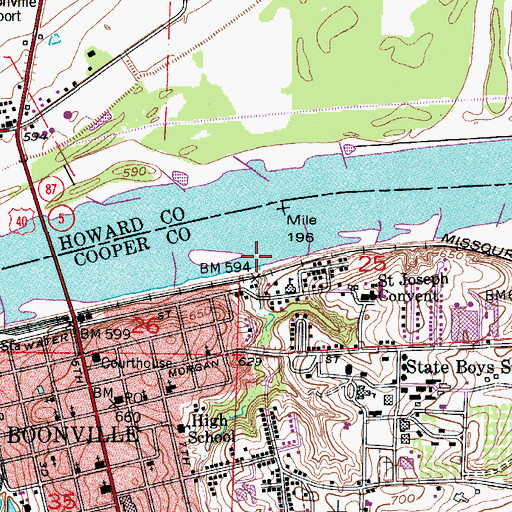 Topographic Map of Ream Branch, MO