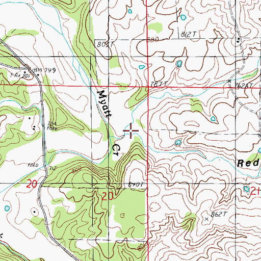 Topographic Map of Red Ranch Hollow, MO