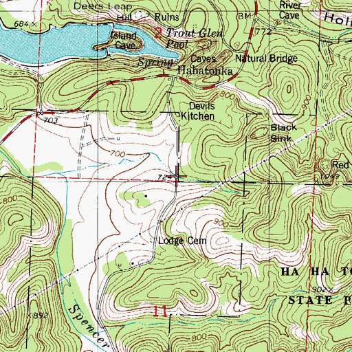 Topographic Map of Red Sink, MO