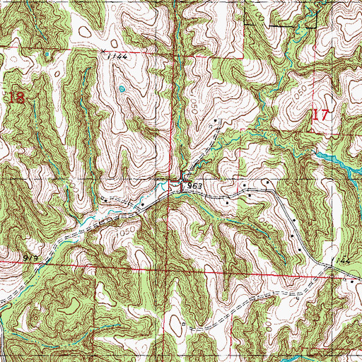 Topographic Map of Red Star School (historical), MO