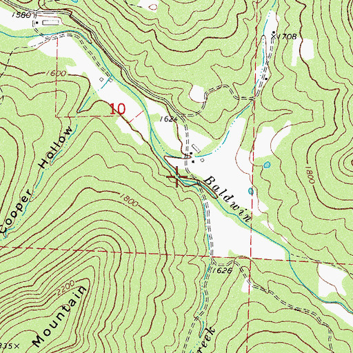 Topographic Map of Lumpkin Creek, AR