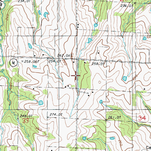 Topographic Map of Reed School (historical), MO