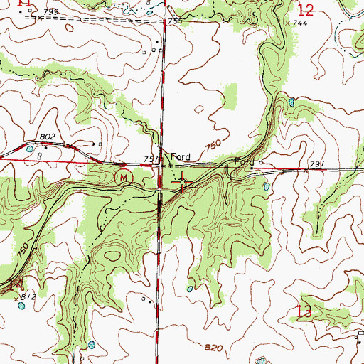 Topographic Map of Reese Fork, MO