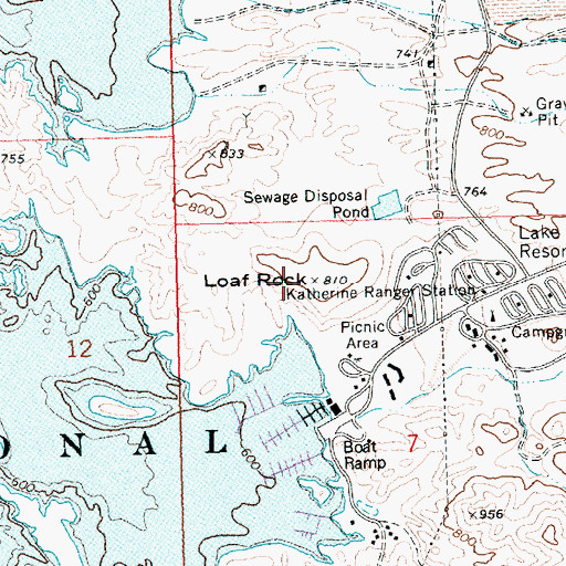 Topographic Map of Loaf Rock, AZ
