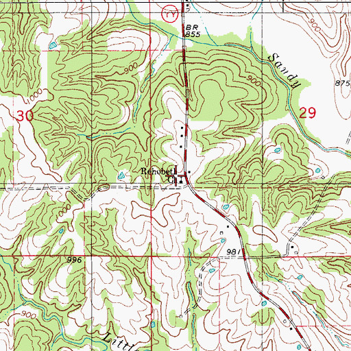 Topographic Map of Rehobeth Church, MO