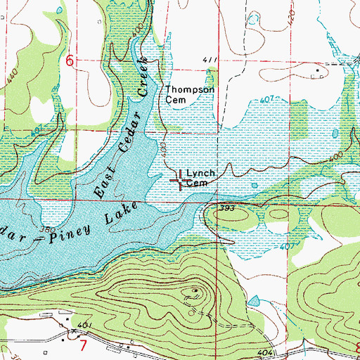 Topographic Map of Lynch Cemetery, AR