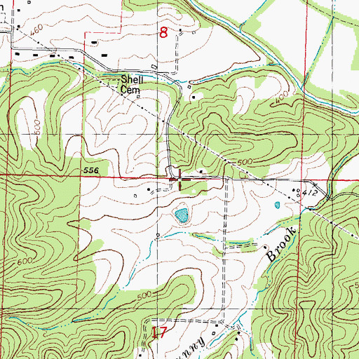 Topographic Map of Revel School, MO