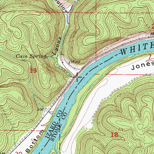 Topographic Map of Lyons Creek, AR