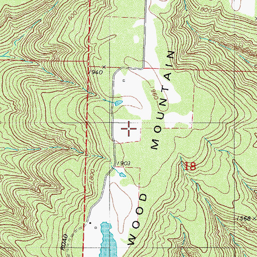 Topographic Map of Mac Wood Mountain, AR