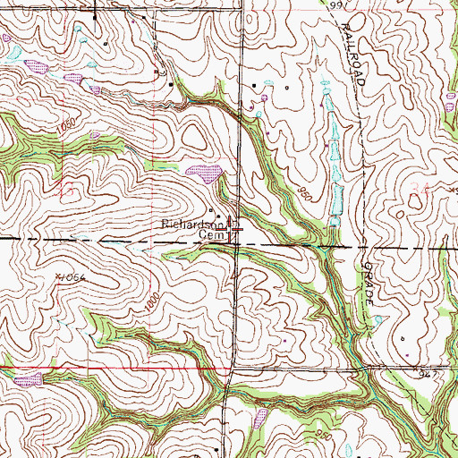 Topographic Map of Richardson Cemetery, MO