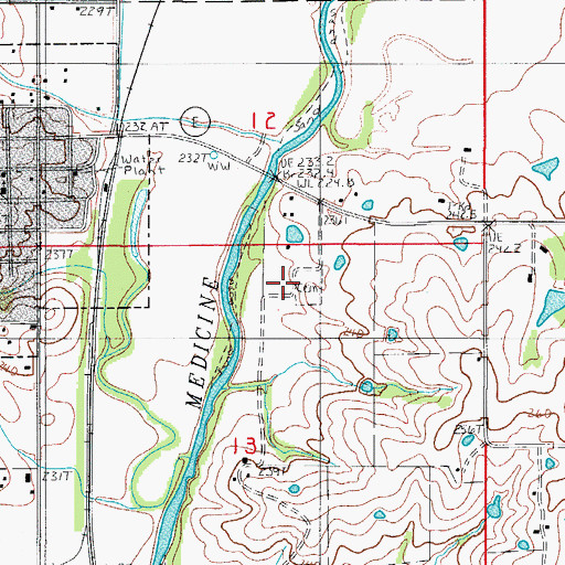 Topographic Map of Richardson Cemetery, MO
