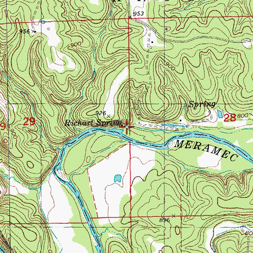 Topographic Map of Richart Spring, MO