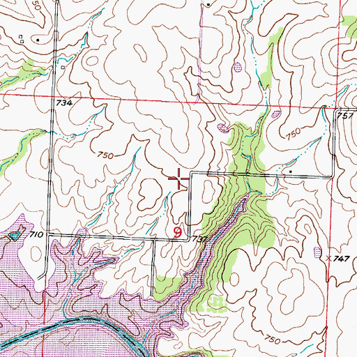Topographic Map of Richland School (historical), MO
