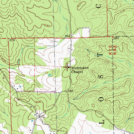 Topographic Map of Richmann Chapel, MO
