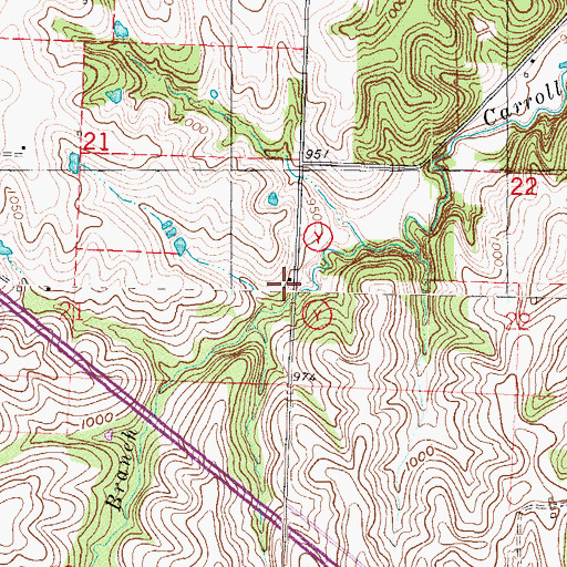 Topographic Map of Richville School (historical), MO
