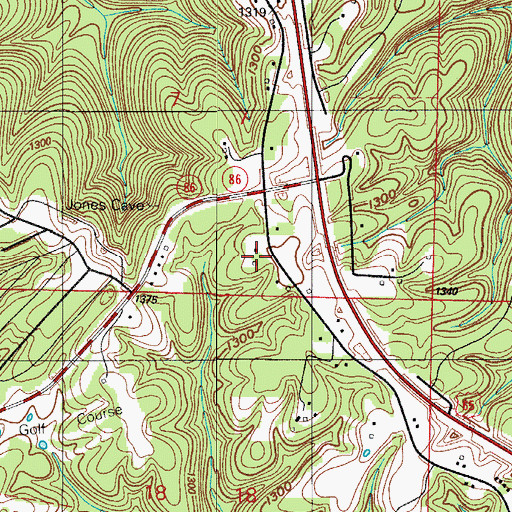 Topographic Map of Ridgedale Church (historical), MO