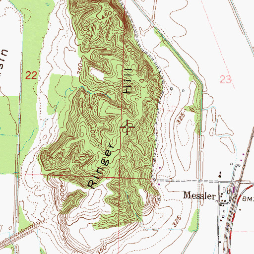 Topographic Map of Ringer Hill, MO