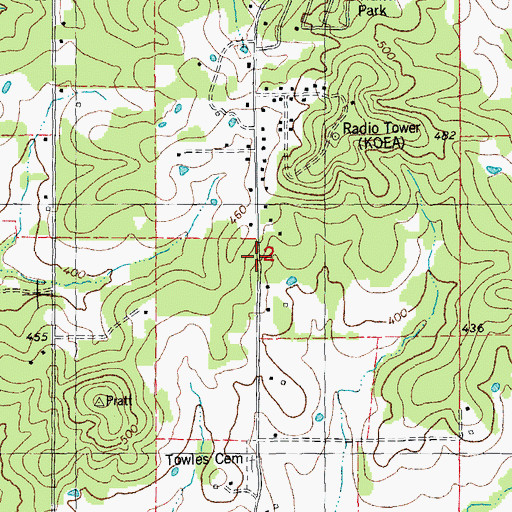 Topographic Map of Ripley Chapel, MO