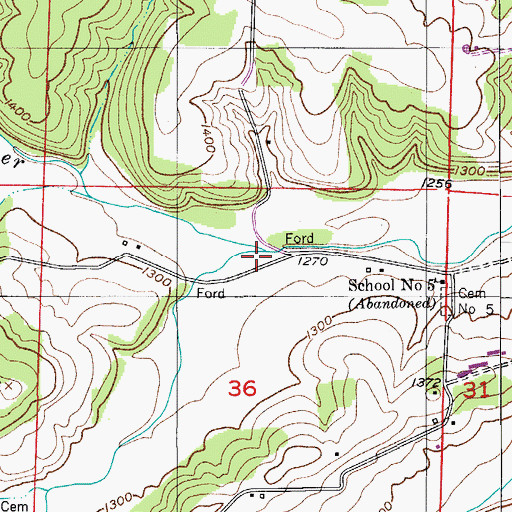 Topographic Map of Rippee Creek, MO