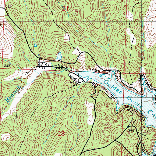 Topographic Map of Rise Branch, MO