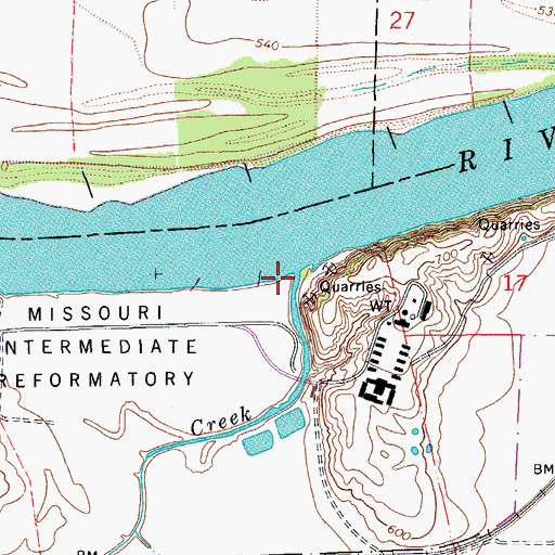 Topographic Map of Rising Creek, MO