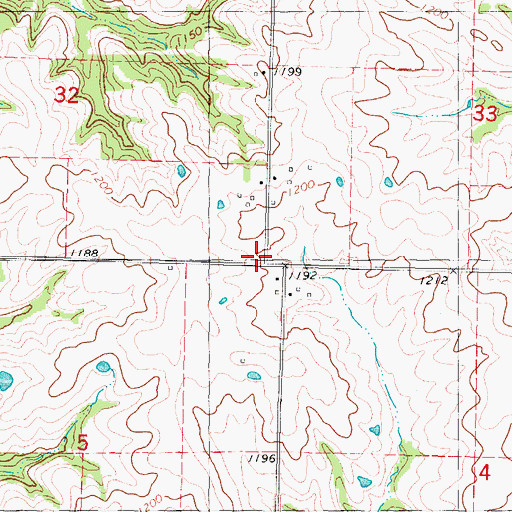 Topographic Map of Risser School, MO