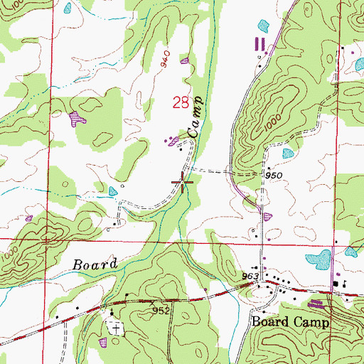 Topographic Map of Macks Creek, AR