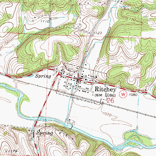 Topographic Map of Ritchey, MO