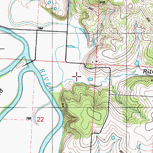 Topographic Map of Ritchson Hollow, MO