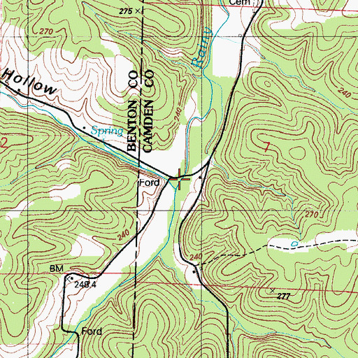 Topographic Map of Ritter Branch, MO