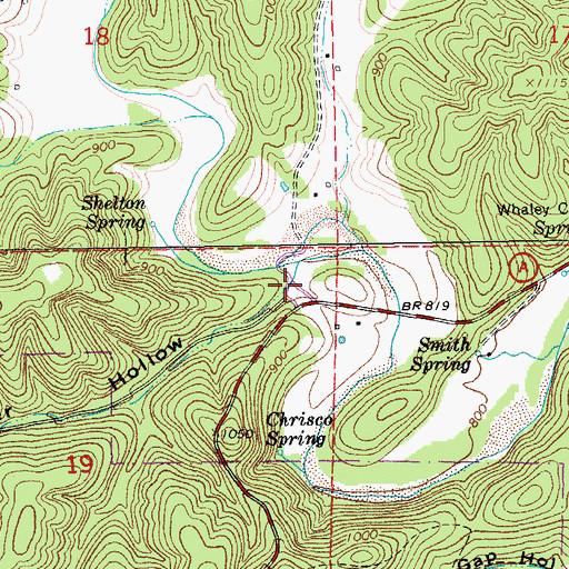 Topographic Map of River Hollow, MO