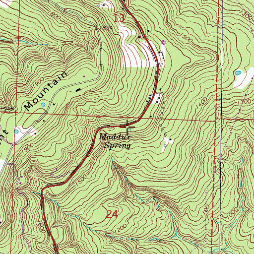 Topographic Map of Maddux Spring, AR