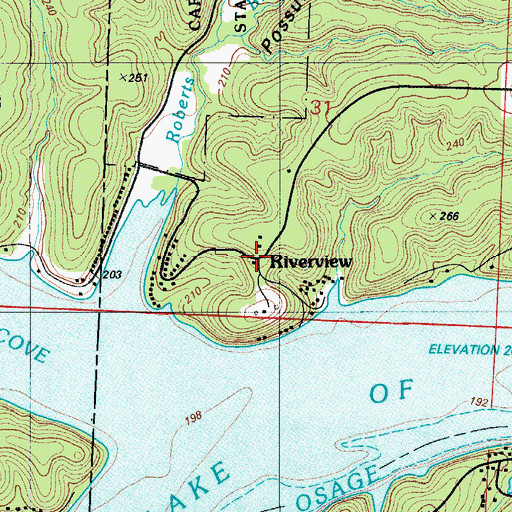 Topographic Map of Riverview, MO