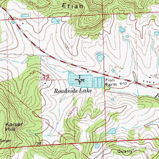 Topographic Map of Roadside Lake, MO