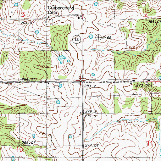 Topographic Map of Roasting Ear School (historical), MO