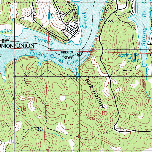 Topographic Map of Rob Hollow, MO