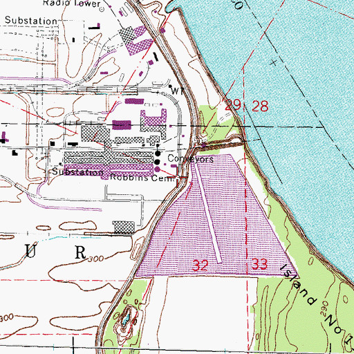 Topographic Map of Robbins Cemetery, MO