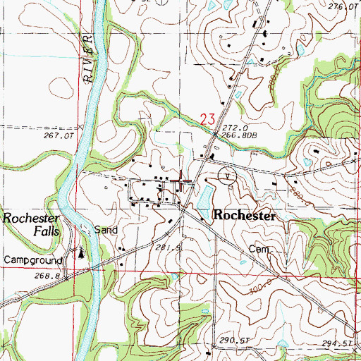 Topographic Map of Rochester, MO